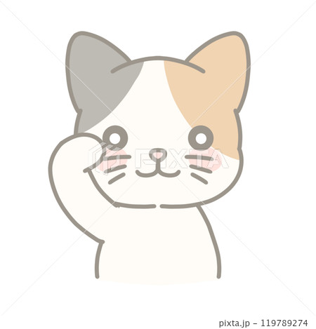 敬礼する三毛猫のイラスト 119789274