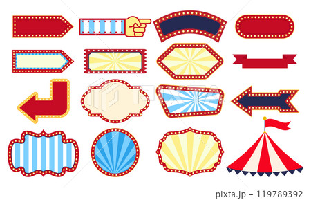 Circus carnival banner label flat design 119789392