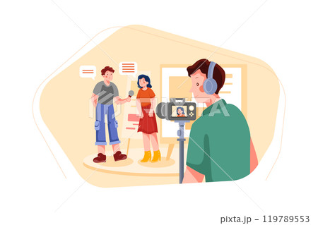 Broadcasting live event concept illustration 119789553