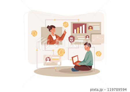 Cryptocurrency marketplace 119789594