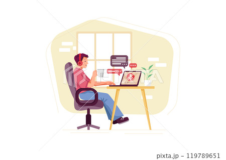 People listening recording audio podcast concept People listening recording audio podcast concept 119789651