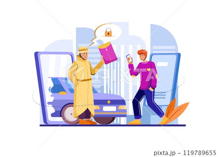 Safe Delivery Service Illustration Concept Safe Delivery Service Illustration Concept 119789655