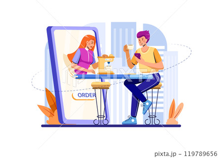 Food Delivery Service Illustration Concept 119789656