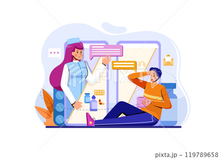 Online Doctor Consultation Illustration Concept 119789658