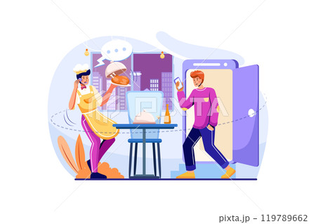 Food Delivery Service Illustration Concept 119789662