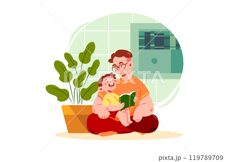 Father's Day Illustration concept. Flat illustration isolated on white background 119789709