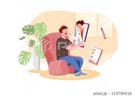Online Doctor Consultation Illustrations 119790416