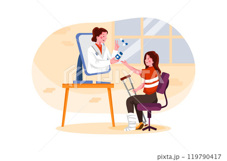 Online Doctor Consultation Illustrations 119790417