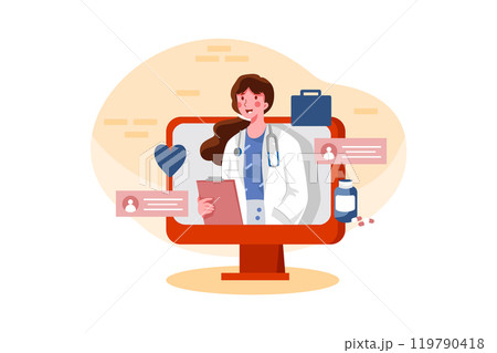 Online Doctor Consultation Illustrations 119790418