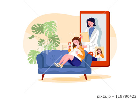 Online Doctor Consultation Illustrations 119790422