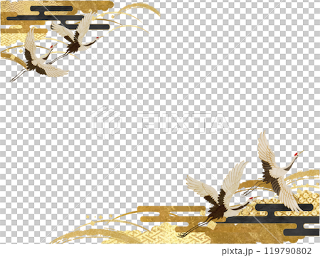 日本現代起重機和金色日本圖案背景透明日式背景 119790802