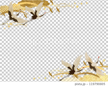 日本現代起重機和金色日本圖案背景透明日式背景 日本現代起重機和金色日本圖案背景透明日式背景 119790805