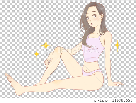 一個時尚女人,全身的插圖 一個時尚女人,全身的插圖 119791559