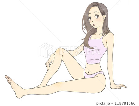スタイルの良い女性のイラスト 全身 スタイルの良い女性のイラスト 全身 119791560