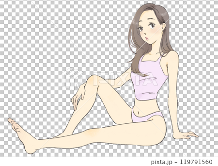 一個時尚女人,全身的插圖 一個時尚女人,全身的插圖 119791560