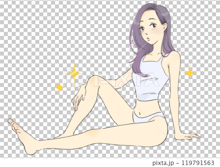 Illustration of a stylish woman, full body Illustration of a stylish woman, full body 119791563