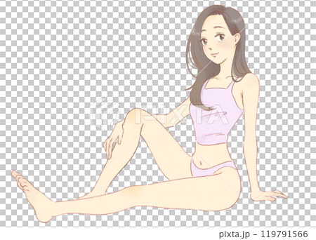 一個時尚女人,全身的插圖 一個時尚女人,全身的插圖 119791566