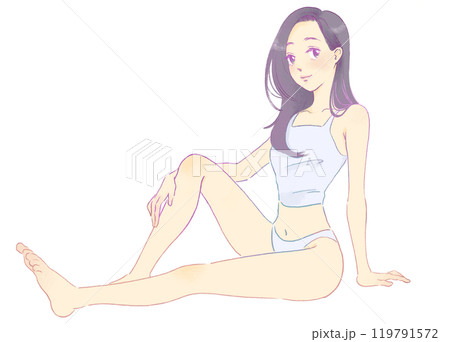スタイルの良い女性のイラスト　全身 119791572