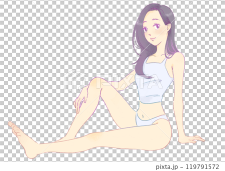 Illustration of a stylish woman, full body Illustration of a stylish woman, full body 119791572