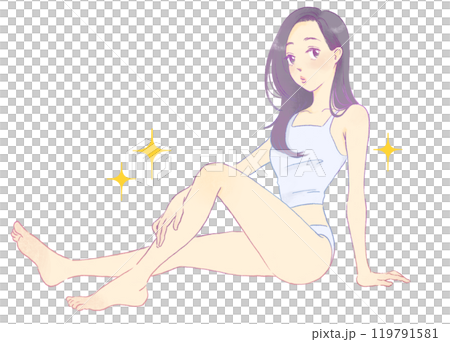 スタイルの良い女性のイラスト　全身 119791581