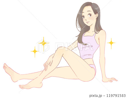 スタイルの良い女性のイラスト　全身 119791583