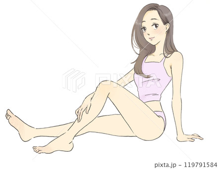 スタイルの良い女性のイラスト　全身 119791584