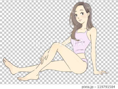 スタイルの良い女性のイラスト　全身 119791584