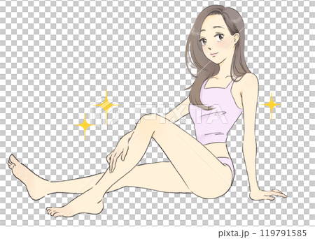 一個時尚女人，全身的插圖 119791585