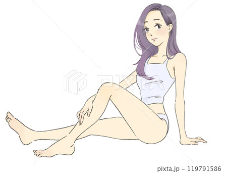 スタイルの良い女性のイラスト　全身 119791586