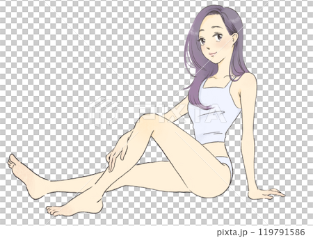 スタイルの良い女性のイラスト　全身 119791586