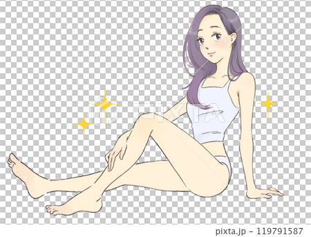 一個時尚女人,全身的插圖 一個時尚女人,全身的插圖 119791587