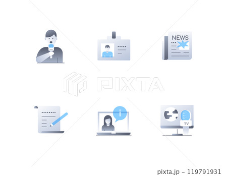 Important news and sensation - flat design style icons set 119791931