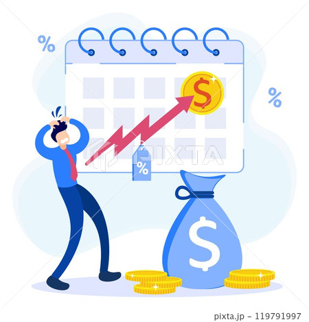 Illustration vector graphic cartoon character of inflation 119791997