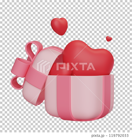 heart coming out of the box 3D graphic heart coming out of the box 3D graphic 119792033