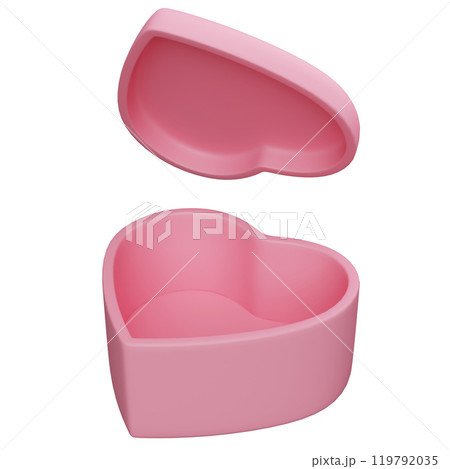 empty heart shaped box 3D graphic empty heart shaped box 3D graphic 119792035