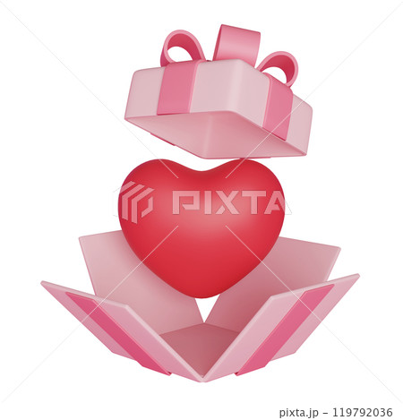 Heart in an open box 3D graphic Heart in an open box 3D graphic 119792036
