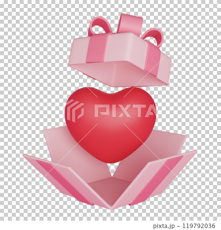 Heart in an open box 3D graphic Heart in an open box 3D graphic 119792036