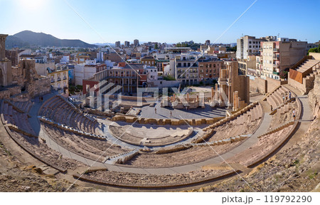 Ruins of the Roman amphitheater in Cartagena, Spain 119792290
