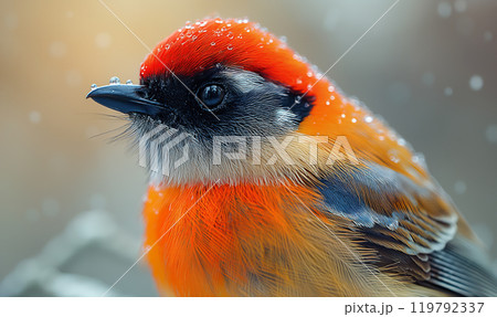 Colorful Bird Perched on Tree Branch 119792337