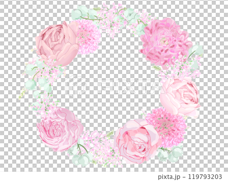 玫瑰和鈴蘭花環 119793203