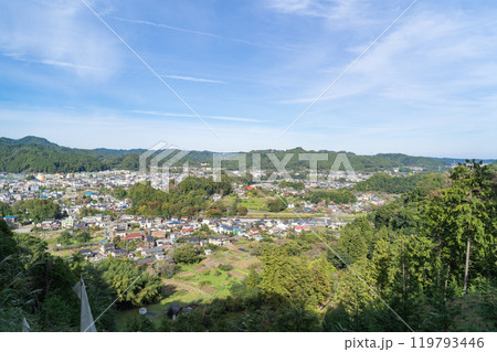 小峰公園から見た武蔵五日市駅方面の景色(東京都あきる野市) 小峰公園から見た武蔵五日市駅方面の景色(東京都あきる野市) 119793446