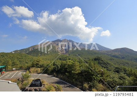 湯之平展望所から望む秋の桜島 北岳 119793481