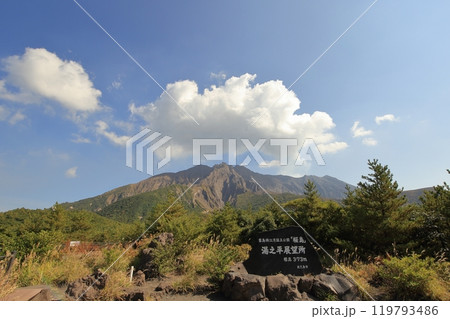 湯之平展望所から望む秋の桜島 北岳 119793486