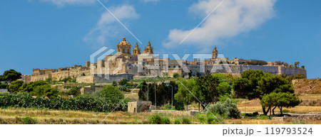 Majestic fortifications of Mdina, the Silent City. Malta 119793524