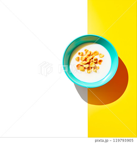 Vibrant Bowl of Cereal on Bright Background 119793905