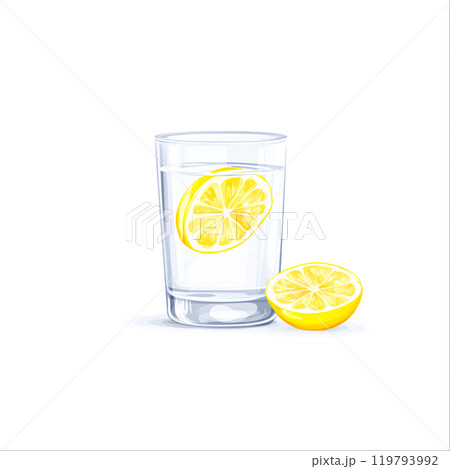 Refreshing Glass of Water with Lemon Slice Refreshing Glass of Water with Lemon Slice 119793992