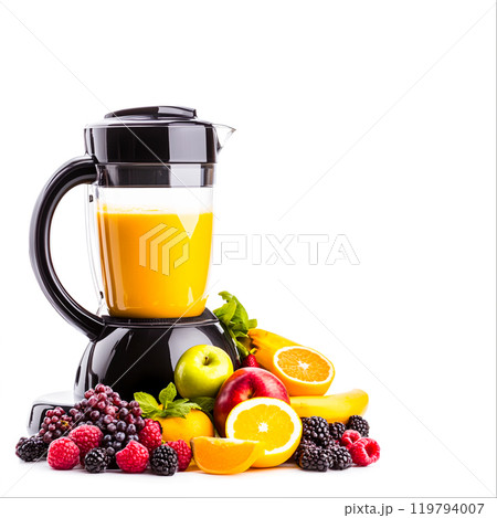 Fresh Fruits and Juicer with Smoothie Ingredients 119794007