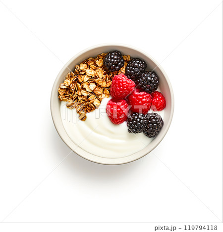 Fresh Yogurt with Berries and Granola Breakfast Bowl Fresh Yogurt with Berries and Granola Breakfast Bowl 119794118