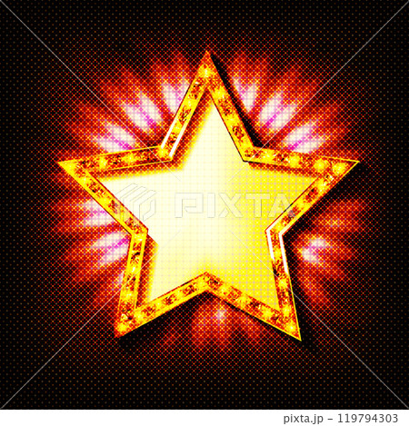 Retro marquee light red star 119794303