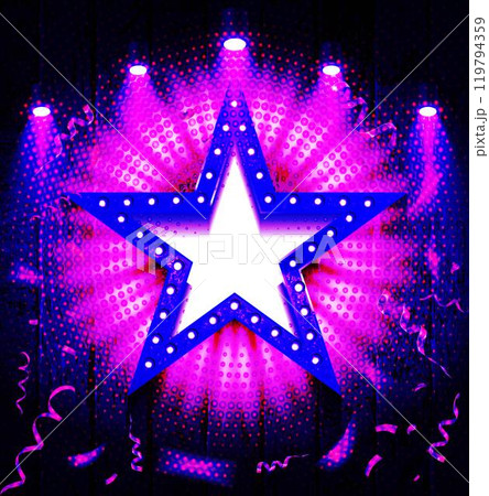 Retro marquee light red star 119794359